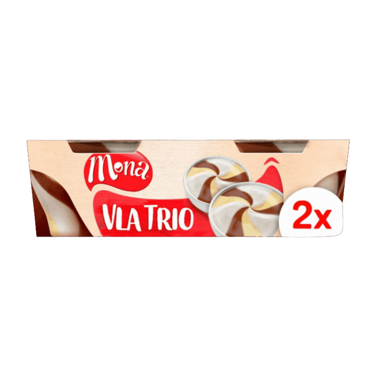 Mona - Vla Trio Vanille/Chocolade/Slagroom 2X135Ml