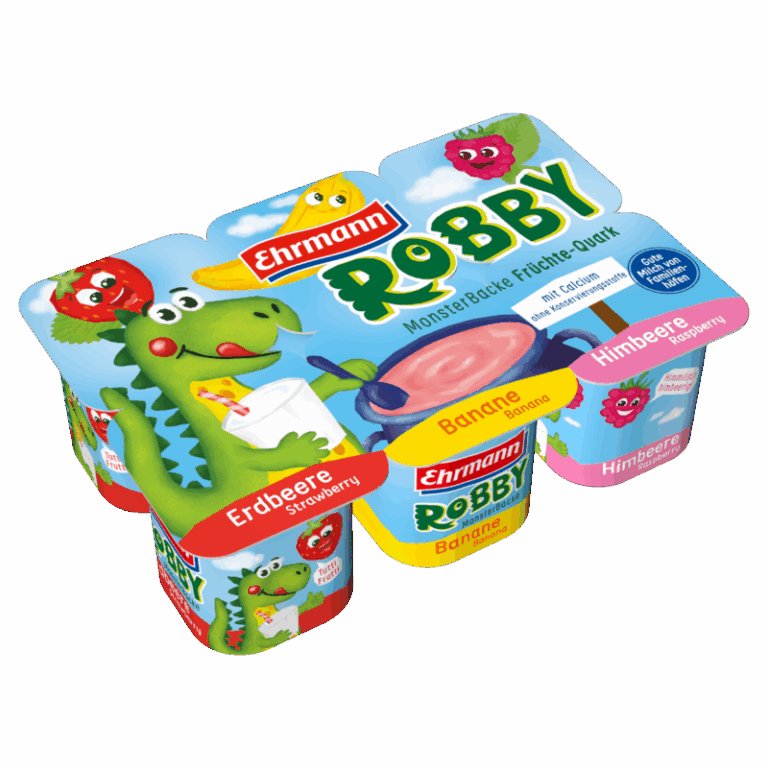 Ehrmann - Vruchtenkwark Aardbei/Banaan/Framboos 6X50Gr